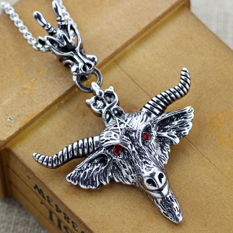 Red Eye Baphomet  Amulet Sabbatic Necklace